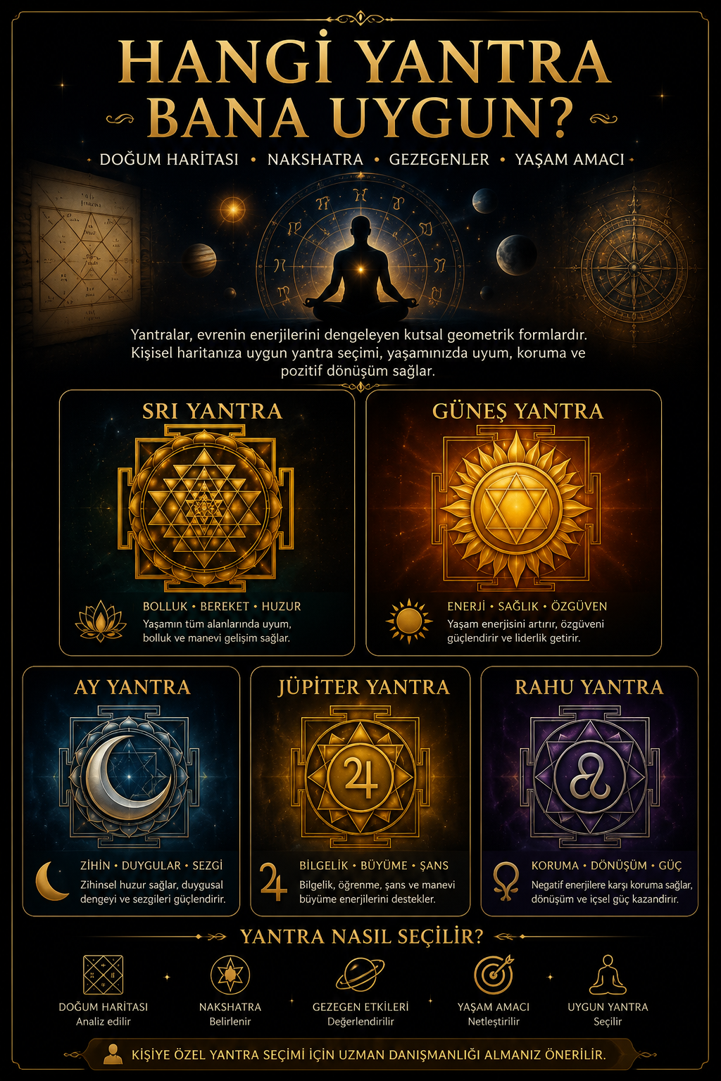 Yantra Nasıl Seçilir? Doğum haritasına, Nakshatraya ve gezegen etkilerine göre yantra seçimi rehberi